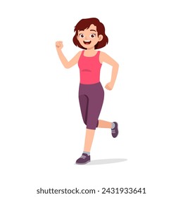 happy young sporty woman running