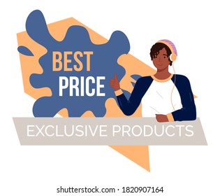 Happy young tanned guy wears pink knitted hat, headphones, longsleeve and thumbs up. Best price Exclusive products colorful background. Happy boy with dreadlocks. Advertising slogan, announcement