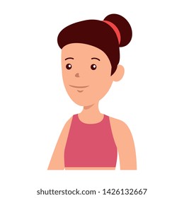 happy young woman avatar character