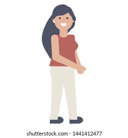 happy young woman avatar character