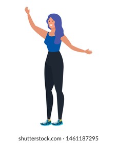 happy young woman avatar character