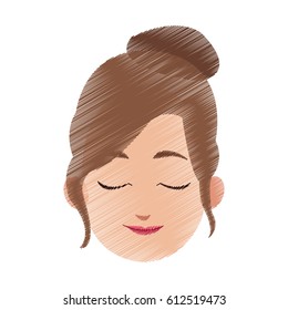 happy young woman cartoon icon image 