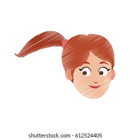 happy young woman cartoon icon image 