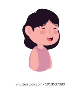 happy young woman smiling character vector illustration design
