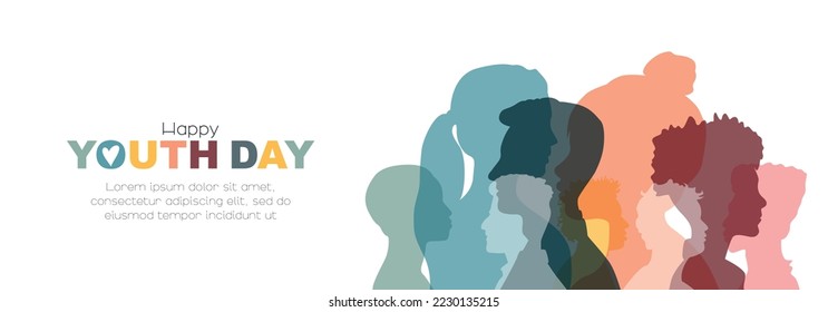 Happy Youth Day banner. Card with place for text.