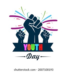 Happy Youth Day, International Youth Day 12 August 2021, card,banner or poster for international youth day.