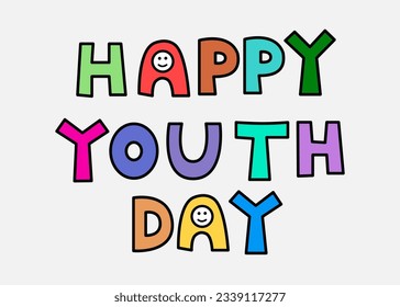 Happy Youth Day Poster or Banner Campaign Vector Design. Color can be edit.