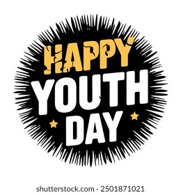 Happy Youth Day typography t shirt design Vector