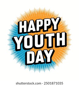 Happy Youth Day typography t shirt design Vector