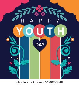 Happy youth day vector background