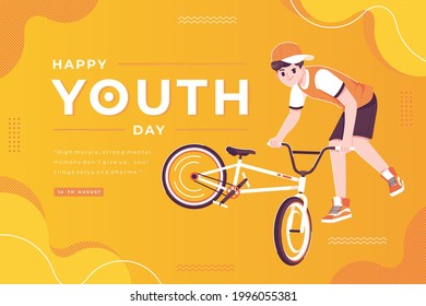 happy youth day vector background