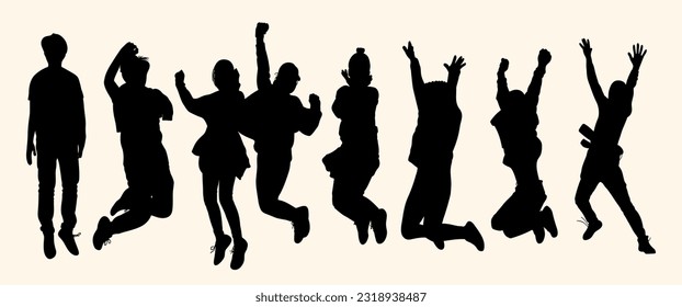 Happy Youth Silhouette Vector Illustration