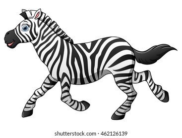 Happy zebra cartoon running