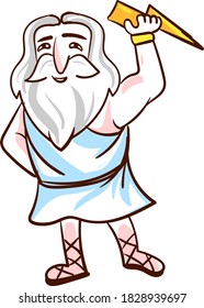 Happy Zeus, illustration, vector on white background