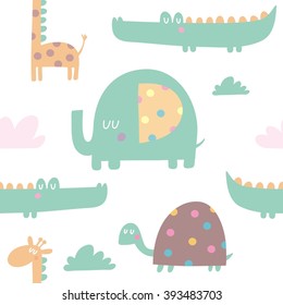 Happy zoo. Baby shower invitation background