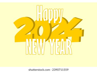 happy2024 happy new year 2024 color vetor