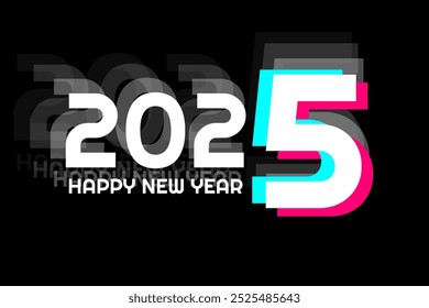 #Happy2025 Happy new year 2025 design with colorful theme. New style for social media. Vector background, for posters, calendars, greetings and New Year 2025 celebrations. EPS10