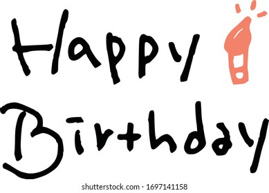 happybrithday card calligraphy handwritten design type vector