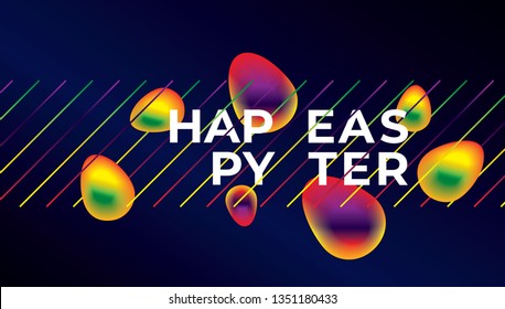 HappyEaster banner. Easter modern background