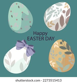 HappyEaster banner. Easter modern background