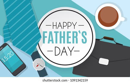 HappyFathers Day Background. Best Dad Vector Illustration EPS10