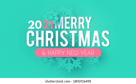 HappyNew 2021 Year Soft background with snowflakes.