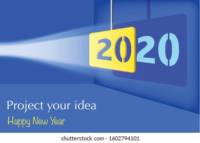 Happy-New-Year-2020-Innovative-Unique-Idea-named-Project-your-Idea-vector-in-Dark-color-for-official-presentation-card-greetings-inspiration-etc-and it will be in only 2020
