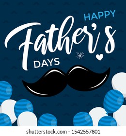 Happy's Father Day Card Design with Big Black Mustache