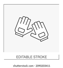  Haptic gloves line icon. Special virtual reality gloves. Virtual reality. VR concept. Isolated vector illustration.Editable stroke