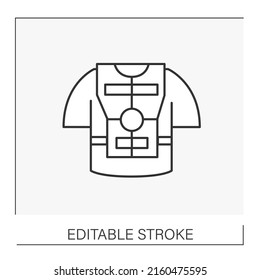  Haptic suit line icon. Special comfortable suit to virtual reality gaming. Free movements. Virtual reality concept. Isolated vector illustration.Editable stroke