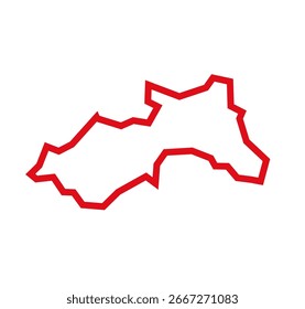 Mapa Vetorial do Distrito de Hapur (Panchsheel Nagar) com Contorno Preto Negrito de Uttar Pradesh, Índia
