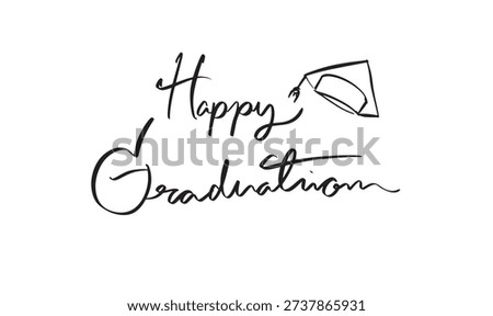 Hapy graduation hat drawing cap black color object icon text font calligraphy written lettering script education university celebration school academic ceremony happy graduation hat cap certificate 