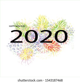 hapy new year 2020 fireworks