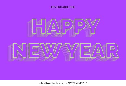 hapy new year 3D editable text effect template, text effect style