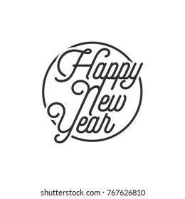 Hapy new year simple typography vector illustration