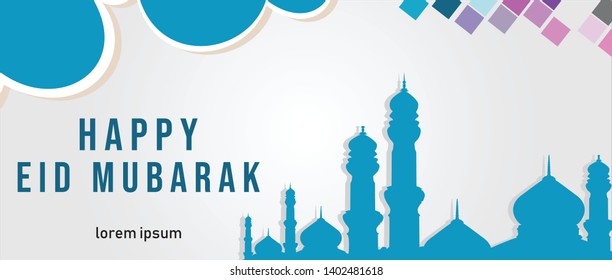 Hapyy Eid Mubarak holiday greeting vector