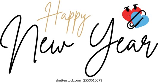 Design de efeito de texto de Ano Novo Haqppy