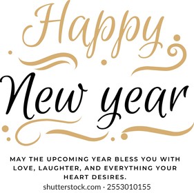 Haqppy Nuevo año de diseño de efectos de texto