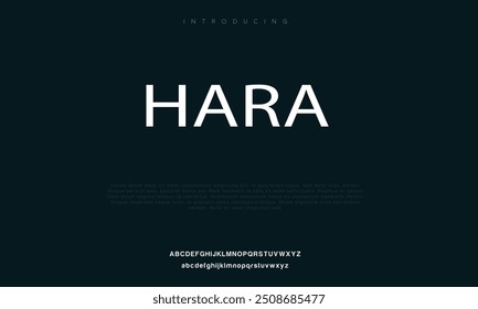 Hara Abstract modern urban alphabet fonts. Typography sport, technology, fashion, digital, future creative logo font.