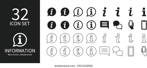 haracter symbol icon set representing information