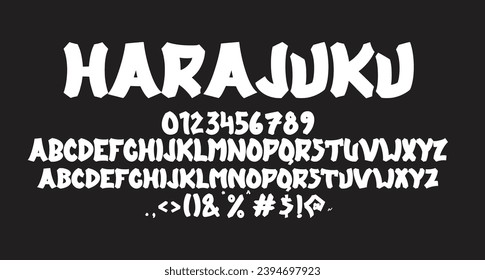 Harajuku japan font Best Alphabet Alphabet Brush Script Logotype Font lettering handwritten