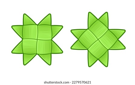 Harakeke whetu, origami flax stars for celebrating Maori New Year, Matariki. Cute cartoon vector clip art illustration.