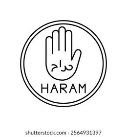 Haram color icon. Muslim religion.Sign for web page, mobile app, button, logo. Vector isolated button. Editable stroke.