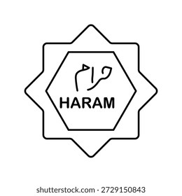 Ícone Haram com fundo branco vetor ilustração stock