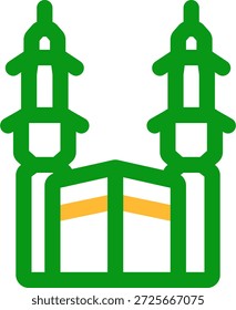 Diseño de icono de estilo duotono de la puerta de la mezquita Haram
