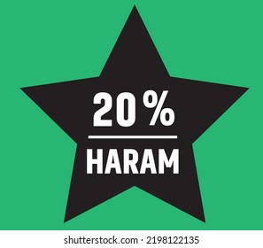 Haram stamp sign vector isolated on green background - Vector Stamps for Haram food and beverage products
