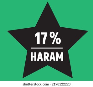 Vector de señal de estampado Haram aislado en el fondo verde - Sellos vectores para productos alimenticios y bebidas Haram
