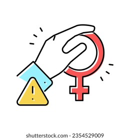 harassment female color icon vector. harassment female sign. isolated symbol illustration