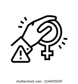 harassment female line icon vector. harassment female sign. isolated contour symbol black illustration