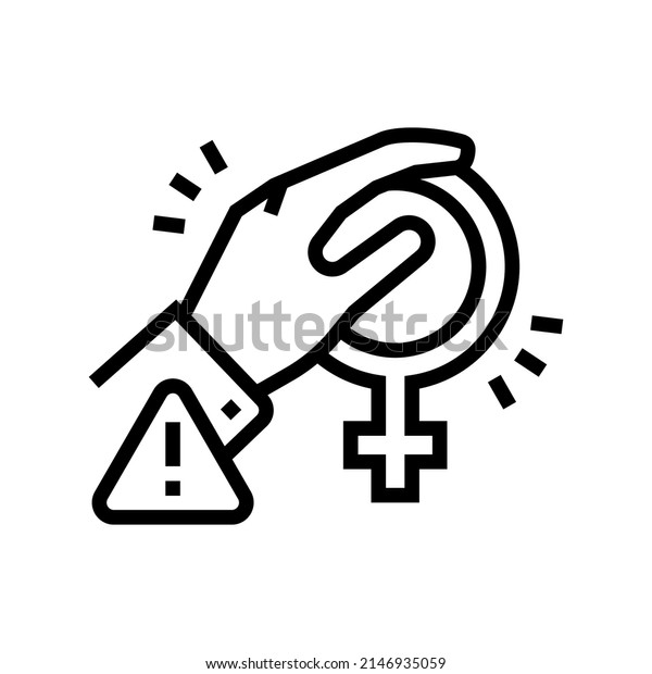 harassment female line icon\
vector. harassment female sign. isolated contour symbol black\
illustration